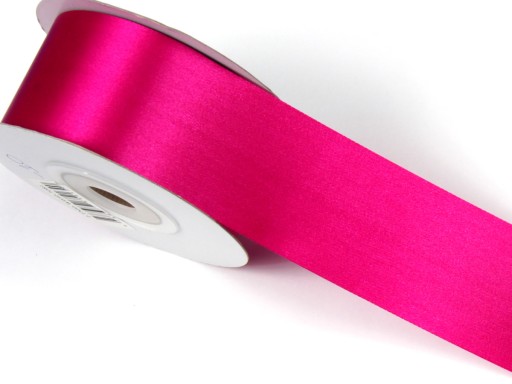 WSTĄŻKA 40mm SATYNOWA tasiemka różowa AMARANTOWA odcinek 4m