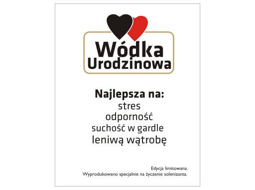 NAKLEJKI etykiety na URODZINOWĄ WÓDKĘ 18 30 40 50