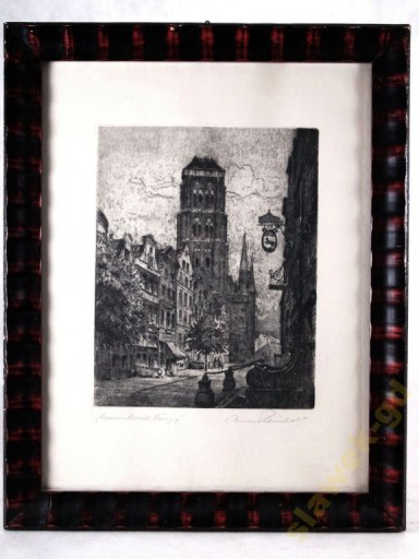 Reinhold Bruno Gdańsk Mariacki 1952r 52x42cm