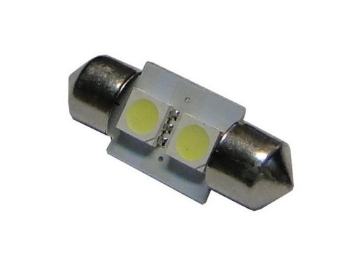 ŻARÓWKA 2 LED 5050 SMD RURKA 31mm C5W FESTOON 24V