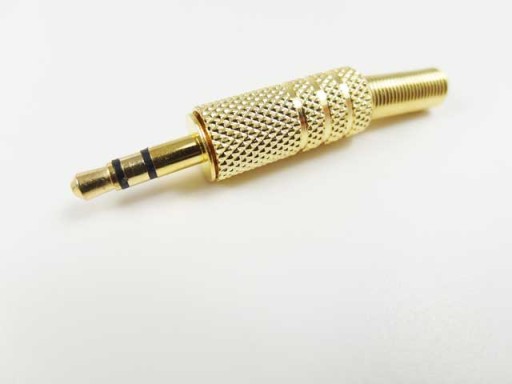 wtyk mini jack 3,5mm stereo na kabel złoty