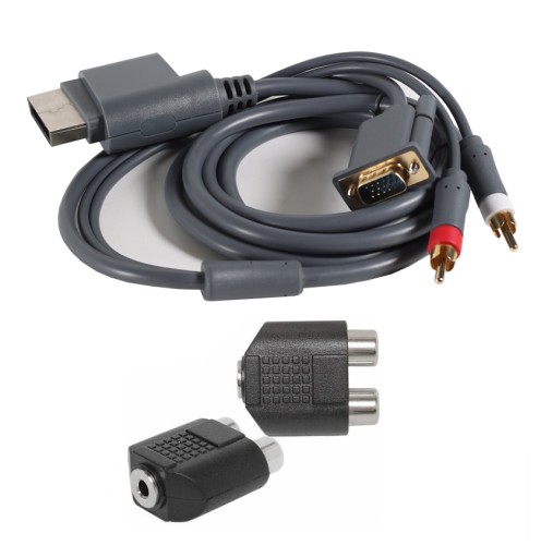 KABEL VGA XBOX 360 GOLD RCA + AUDIO DO JACK 3,5mm