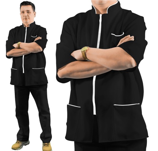 Fartuch męski na suwak ze stójką wys. jakość r.XL