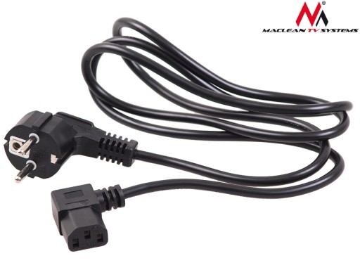 KABEL KĄTOWY PRZEWÓD ZASILAJĄCY DO KOMPUTERA MONITORA MACLEAN MCTV-802 1,5m