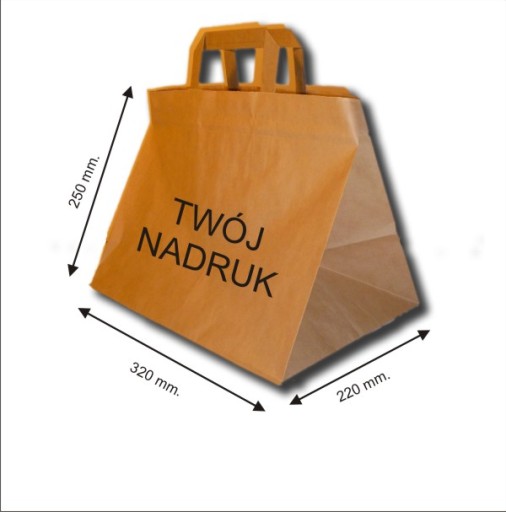 Torby papierowe z nadrukiem 32x22x25 /250 CATERING