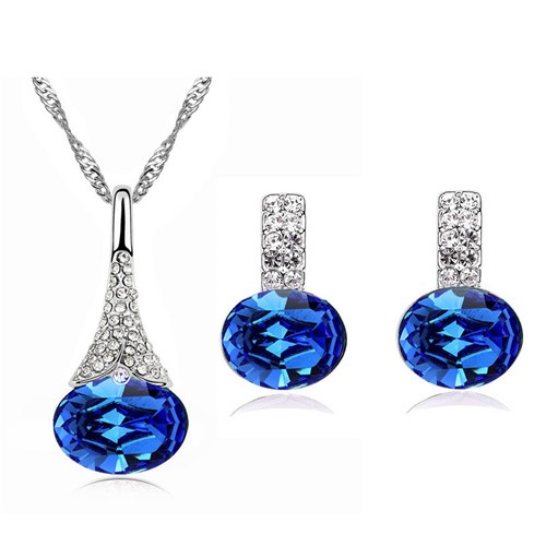 Komplet biżuterii kr. Swarovski water kropla