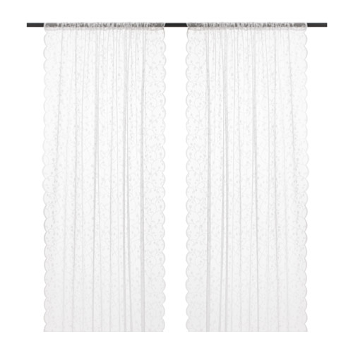 IKEA LILLYANA Firanki 2 sztuki biały/kwiat 145x300 cm