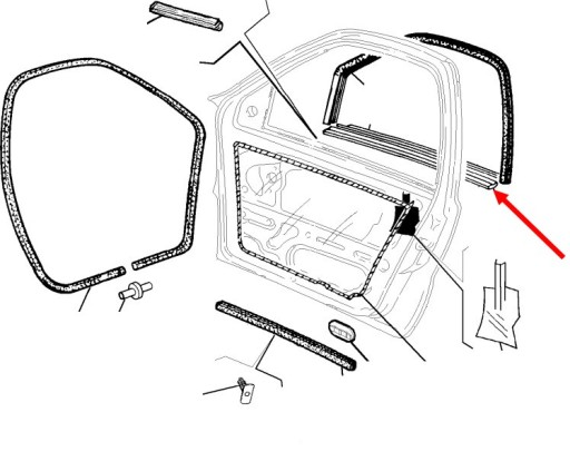 USZCZELKA SZYBY DRZWI PRAWA WEWNĘTRZNA FIAT PALIO
