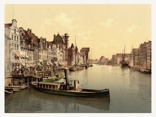 GDAŃSK Długie Pobrzeże Motława 1890 r.