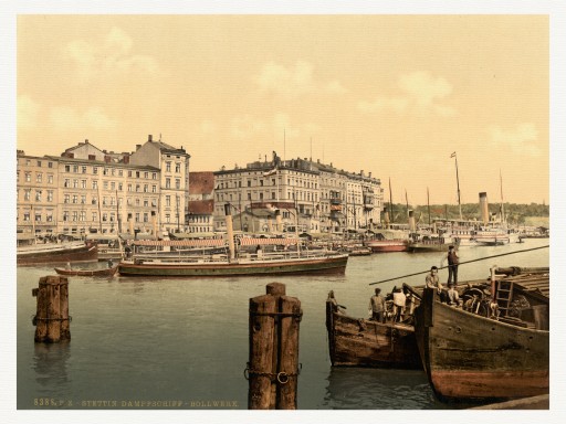 SZCZECIN statek na Odrze 1890 r.