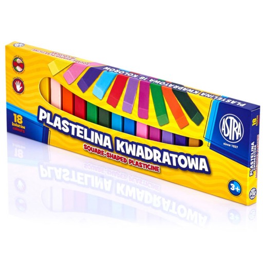 P322 PLASTELINA KWADRATOWA 18 KOLORÓW ASTRA