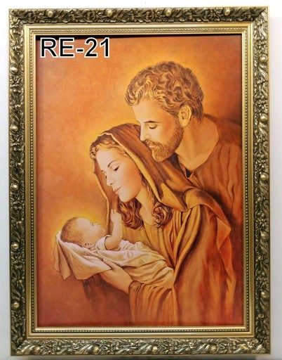 RELIGIJNY 80X60 CM OBRAZ W ZŁOTEJ RAMIE