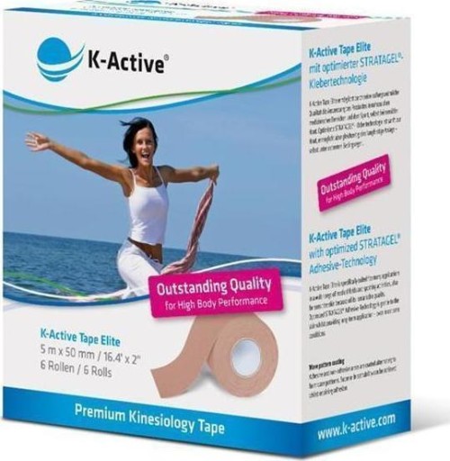 K-ACTIVE ELITE delikatne taśmy tejpy kinesiotaping SENSITIVE 5cm/5m BEŻOWY