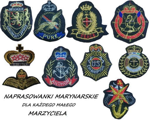 NAPRASOWANKI MARYNARSKIE TERMOŁATY DUŻE MOCNE HAFT