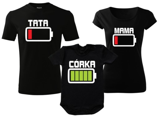 Zestaw koszulek dla rodziny MAMA TATA SYN CÓRKA
