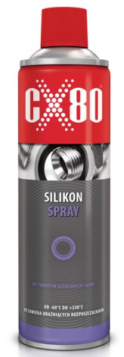 CX80 SILIKON Spray BEZBARWNY DO GUMY USZCZELEK Plastików Bezbarwny