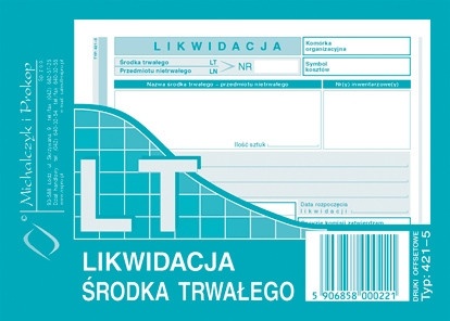 DRUK LIKWIDACJA ŚRODKA TRWAŁEGO LT 421-5