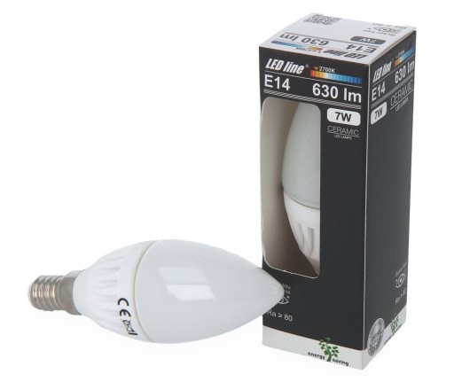 Żarówka LED E14 7W świeczka 230V ciepła 2700K LL