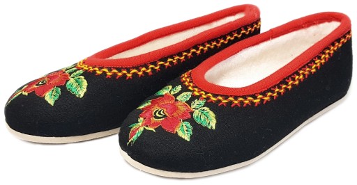 Pantofle Bambosze Filc Kapcie Haft Kwiaty *35* PL