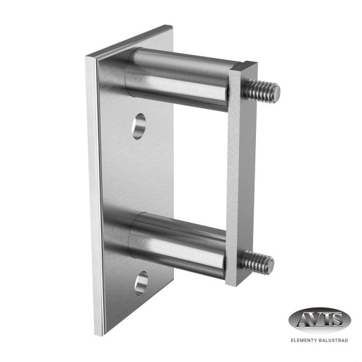Mocowanie słupka balustrady Ø42,4 mm do ściany, model 0040, stal nierdzewna