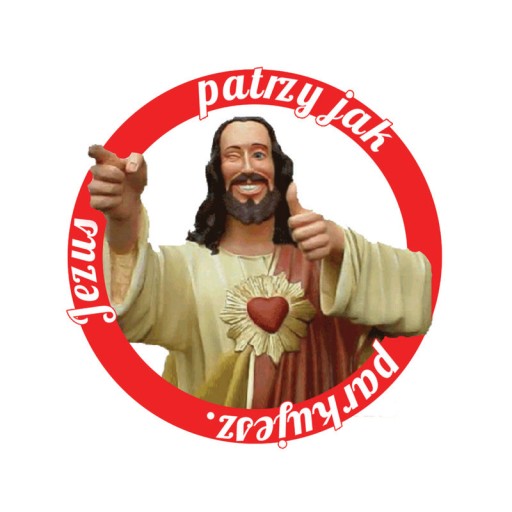 Karne naklejki Jezus patrzy karny kut*s 10szt