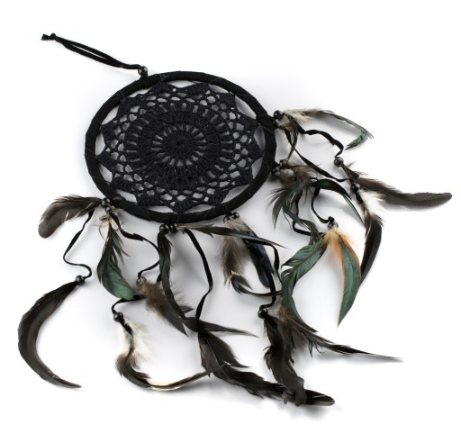 PIĘKNY ŁAPACZ SNÓW DREAMCATCHER 50cm Koronka Black