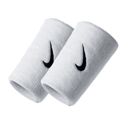 FROTKA NA RĘKĘ SPORTOWA NIKE DOUBLEWIDE SZEROKA TENISOWA BIAŁA BAWEŁNA