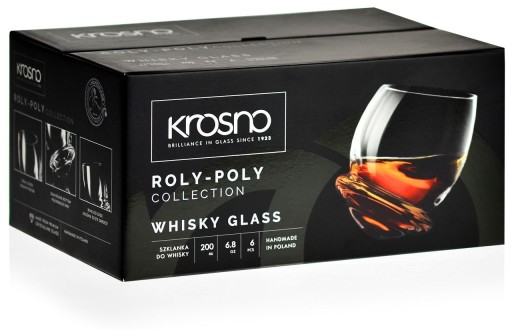 KROSNO Roly-Poly bujane pijane kapitańskie szklanki do whisky brandy 200ml