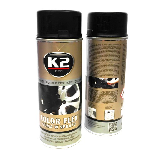 K2 COLOR FLEX GUMA W SPRAYU BLACK MAT L343CM 400ML