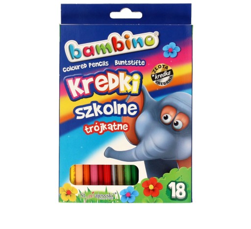 Kredki ołówkowe 18kol 18cm Bambino