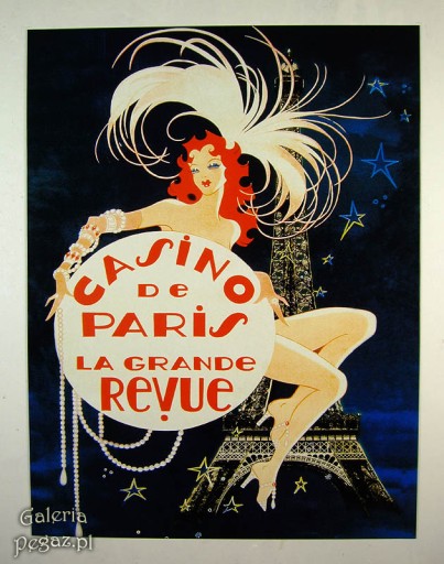 CASINO PARIS - TANCERKA - DUŻY PLAKAT RETRO SZYLD