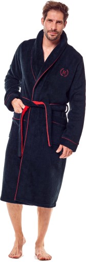 SZLAFROK MĘSKI HENDERSON GRUBY POLAROWY GRANATOWY 3XL
