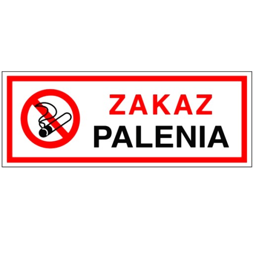 NAKLEJKA INFORMACYJNA BHP 21x8cm - ZAKAZ PALENIA