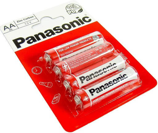 4x BATERIE Zinc-Carbon PANASONIC R6 LR06 AA