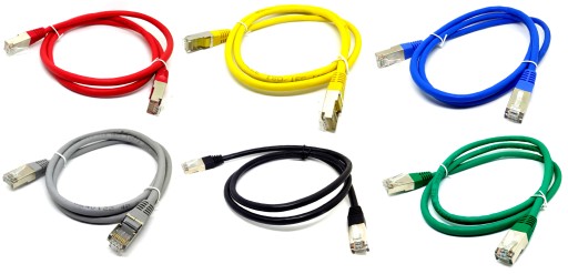 Patchcord ekranowany RJ45 FTP CAT.5e 0,5m kolor FV