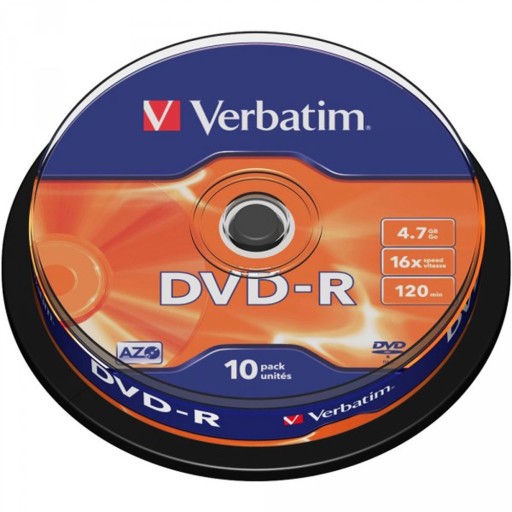 Dobre Płyty VERBATIM DVD-R 4.7GB Cake 10 sztuk