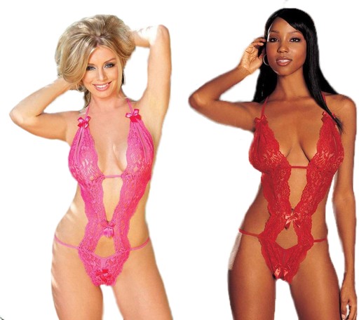 Koronkowe Body Damska 4 Kolory Otwarte Stringi