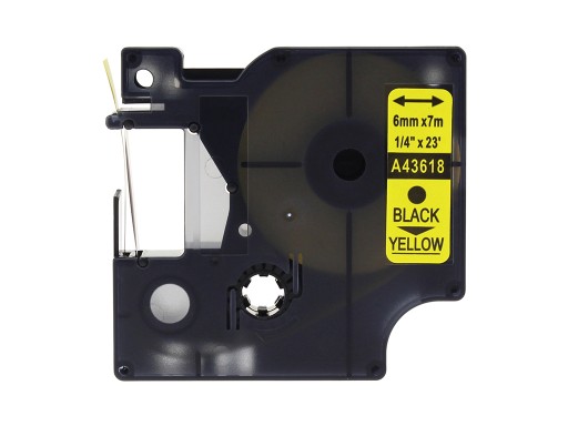 Taśma do Dymo D1 43618 6mm żółta/czarny S0720790