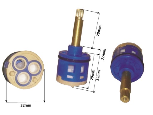 MIESZACZ GŁOWICA PRZEŁĄCZNIK 3 FUNKCJE 32mm / 75mm