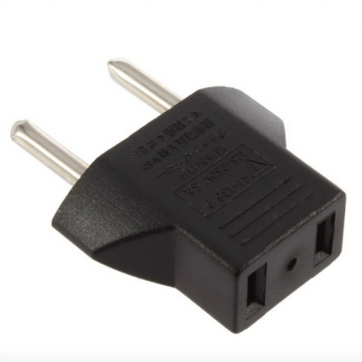 WTYCZKA ADAPTER PRZEJŚCIÓWKA US NA EU CZARNA ver A