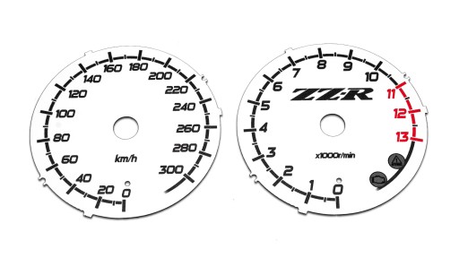 Kawasaki ZZR 1400 2012-2016 Tarcze Zegarów BIAŁE