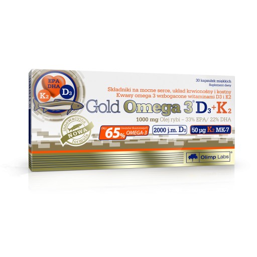 OLIMP GOLD OMEGA 3 D3+K2 30kaps ZDROWE SERCE KOŚCI