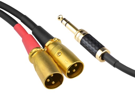 Kabel przewód 6,3 Jack stereo 2x XLR(M) Klotz 6m