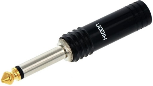 Hicon HI-J63M04 wtyk duży jack 6,3mm mono CZARNY