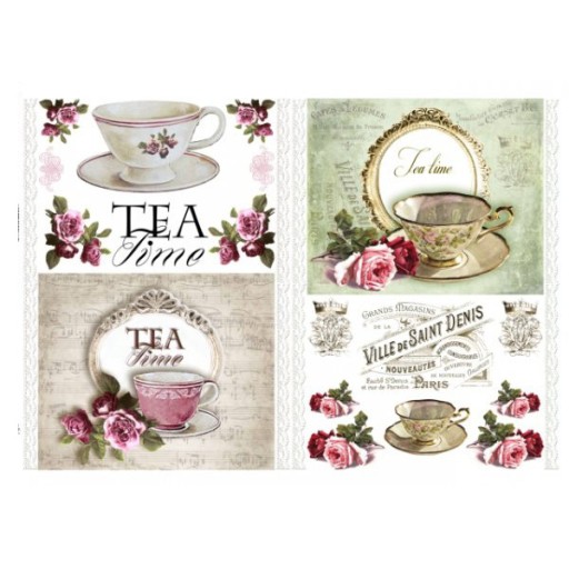 Papier do decoupage KLASYCZNY A4 D0469M - tea time