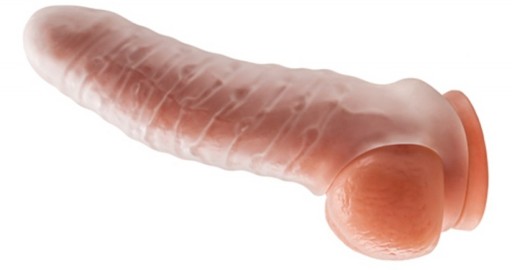 PENIS Z NAKŁADKĄ POWIĘKSZAJĄCĄ DILDO PRZYSSAWKA