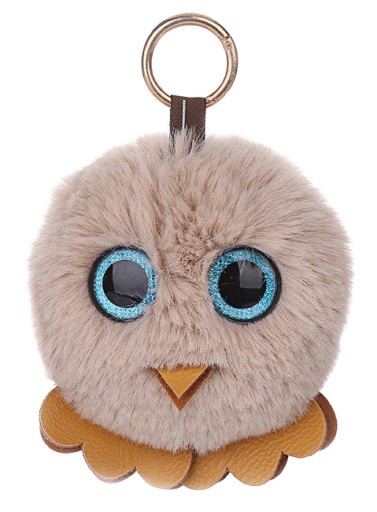 BRELOK POMPON SOWA ZAWIESZKA KEYCHAIN FUTERKO