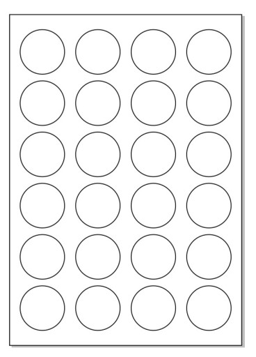 Etykiety samoprzylepne naklejki A4 fi 40mm 10 ark.