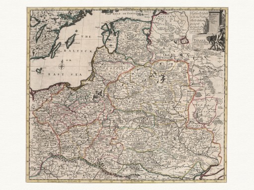 POLSKA dekoracyjna mapa Senex 1721 r.