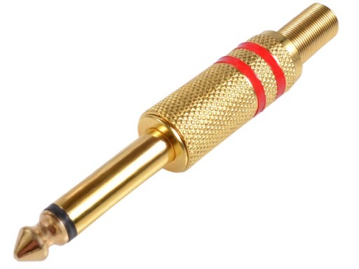 WTYK Jack 6,3mm MONO montażowy na kabel - Gold